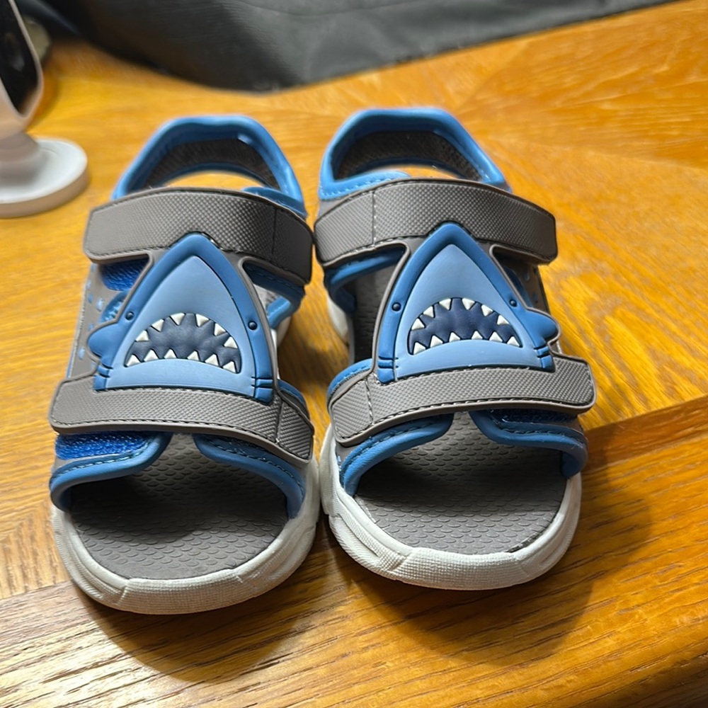 Carter's Blue and Gray Shark Sandals for Playful Adventures